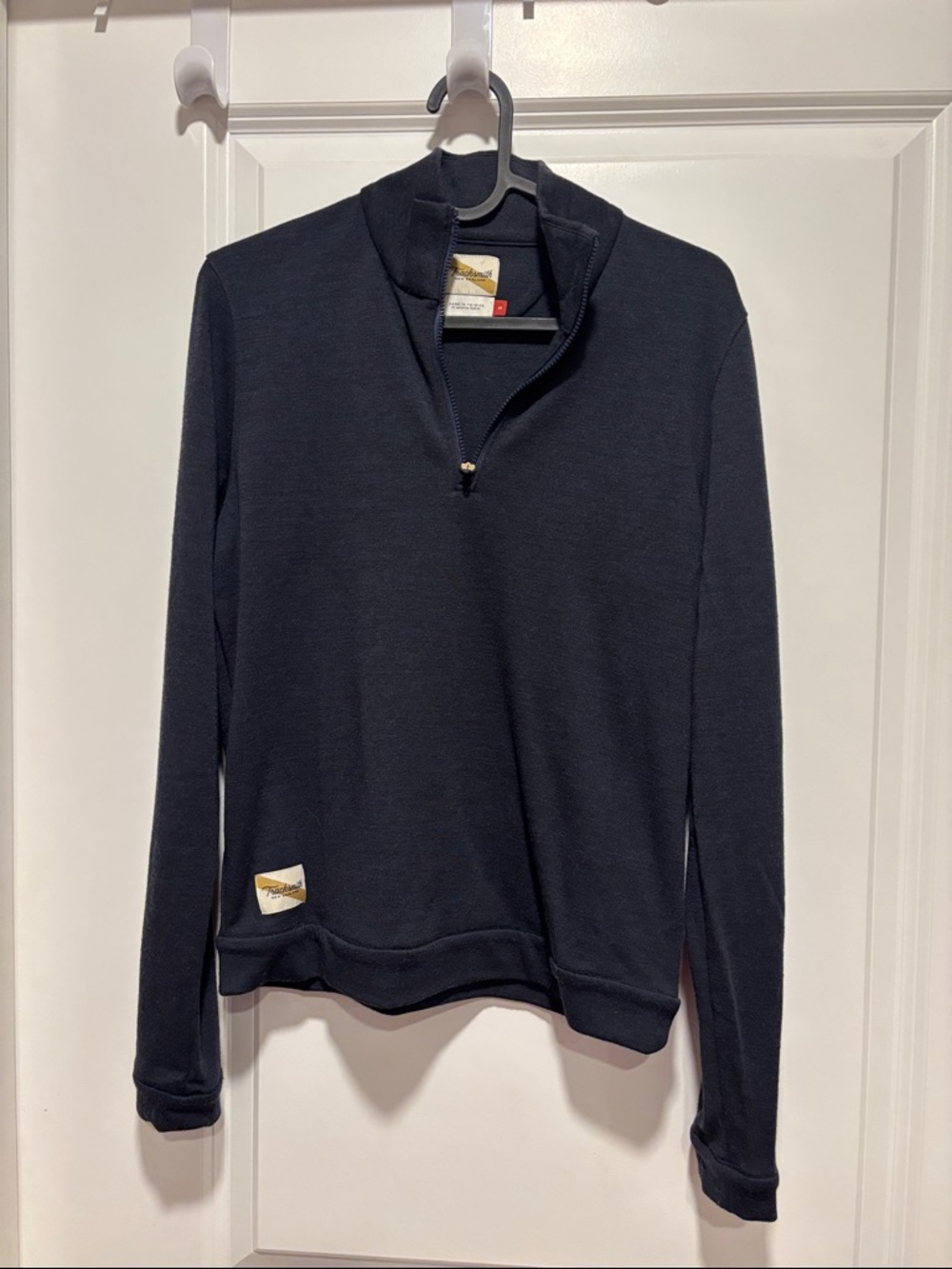 Tracksmith women’s navy Quarter-Zip Sweater
